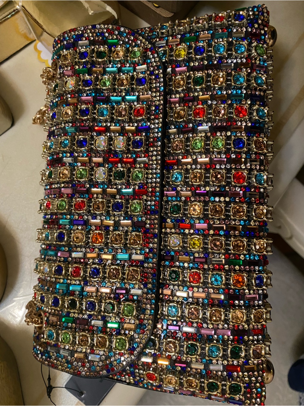 Embellished Multicolor Crystal Evening Bag